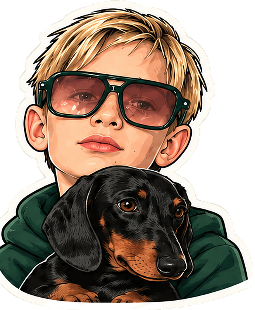 Kingston and his dog